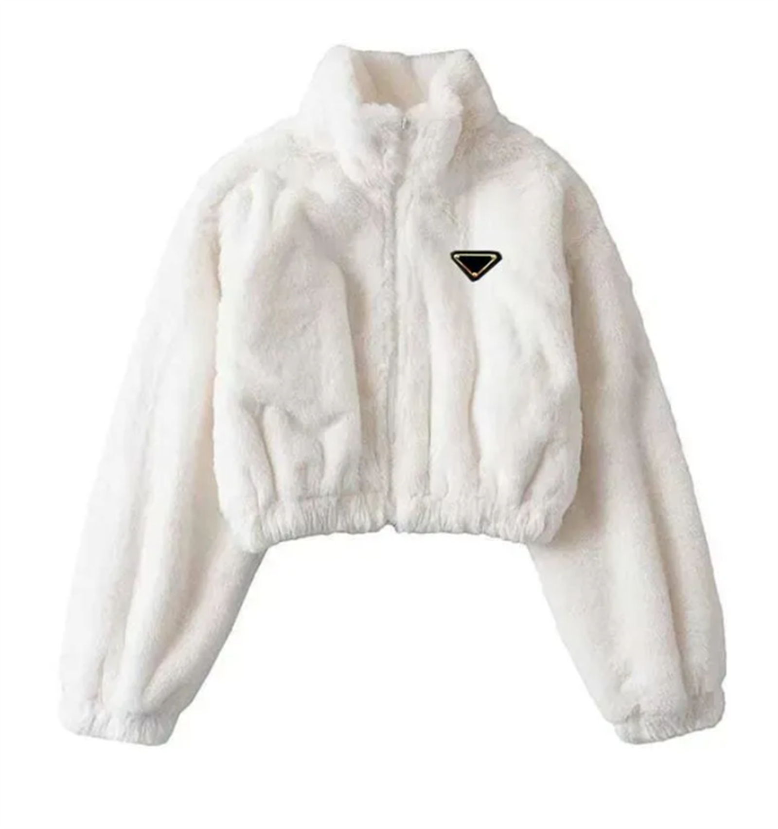 Womens jacket brand womens short jacket long sleeved standing collar cashmere top autumn winter Short Warm Loose Knitted Jacket Placket Coat Overcoat 