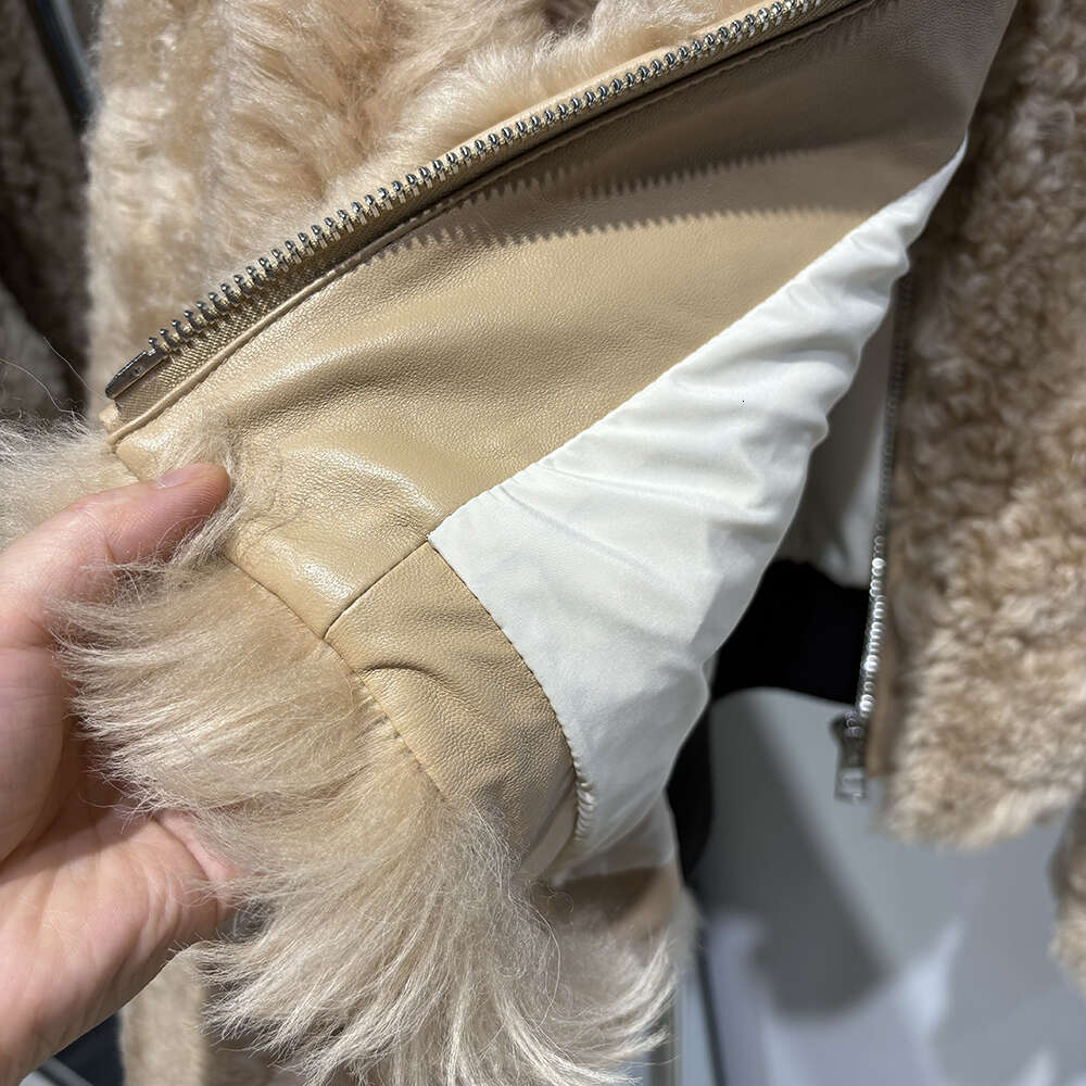 Yoloagain 2024 Winter Oversized Sheep Jacket Real Lamb Fur Coat Women