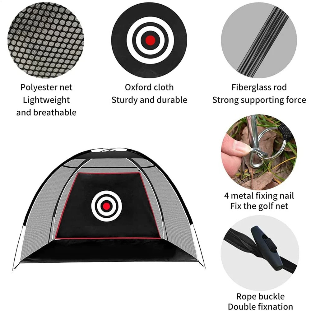 2M Golf Practice Net Tent Strike Cage Outdoor Indoor Lawn Mesh Mat Garden Golf Training Equipment Golf Supplies 241011