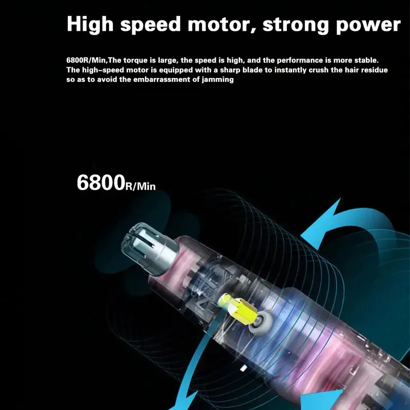 Nose Hair Trimmer Stainless Steel Nose Hair Trimmer Razor Clipper 360° Rounded Blade Battery-Powered Clean Hair Removal For M 241009