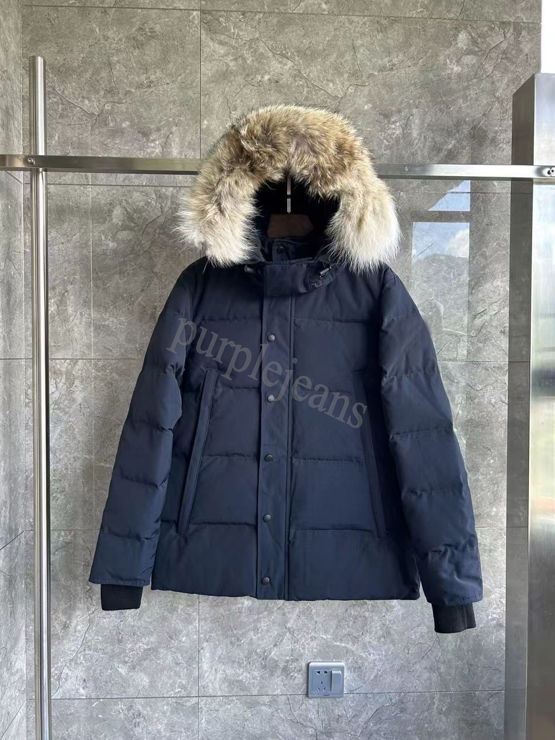 Winter Men Canadian Down Jackets Real Coyote Fur Designer Homme Puffer Windbreaker Jassen Outerwear Hooded Fourrure Manteau Down Jacket Coat