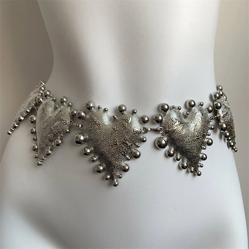 High quality retro metal heart waist chain sexy body chain spice dress accessories 241019