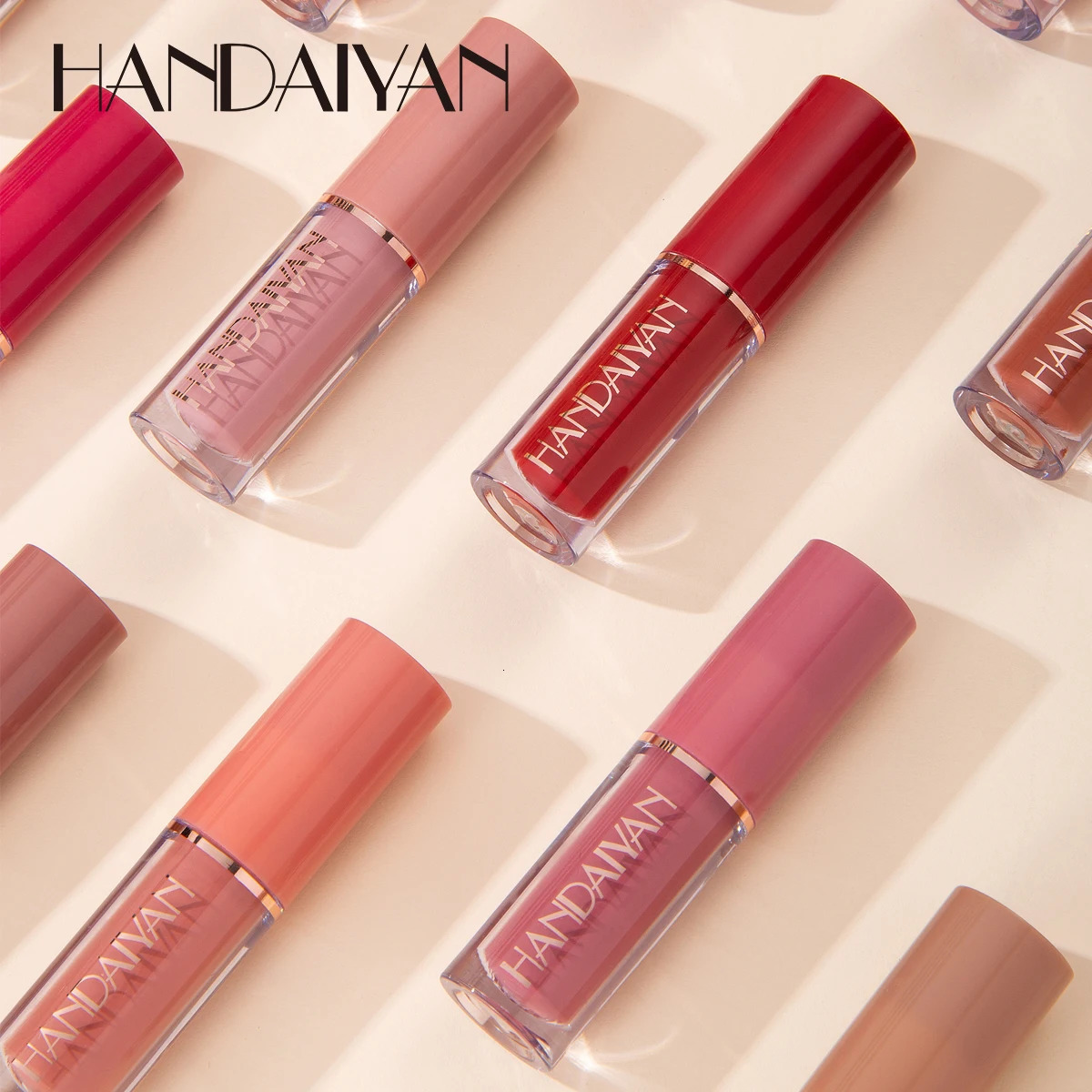 HANDAIYAN 12 Colors Book Matte Liquid Lipstick Set Nonstick Cup Waterproof Lip Gloss Makeup Longlasting Lipgloss Kits 241008