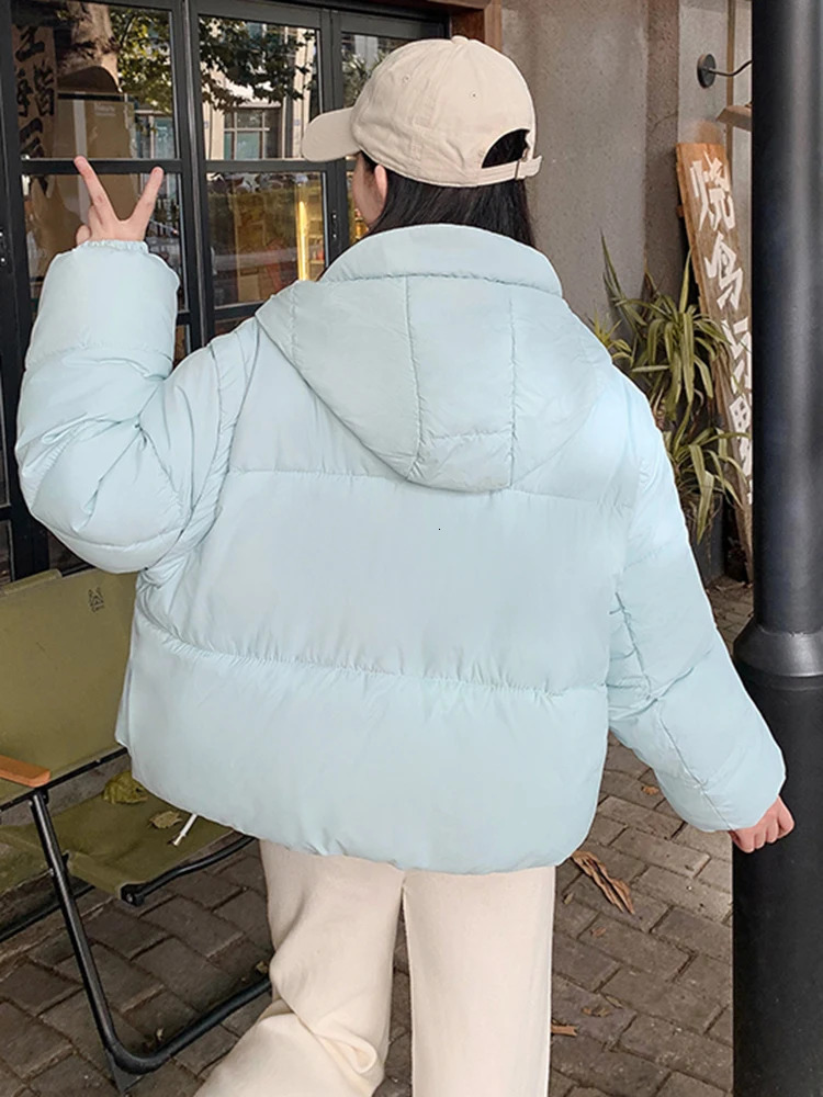 Aotvotee Winter Coat Women Parkas Cropped Hooded Casual Loose Thicken Warm Jacket Korean Fall Down Cotton Fashion 241007