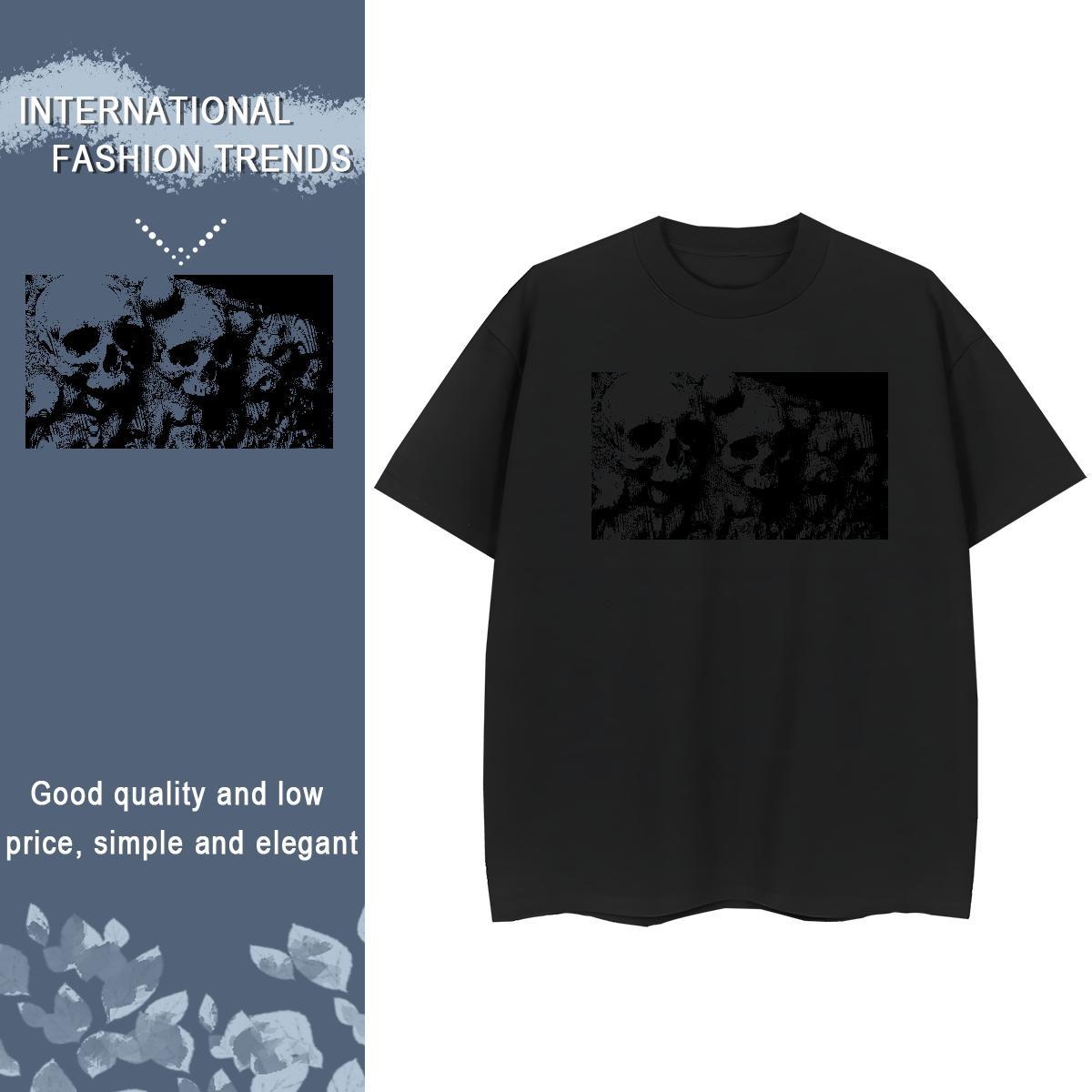 Factory Direct T shirt 100% Cotton 230g Comfortable Beach skull Woman Tshirt Loose Customized Print Clothes Shirt
