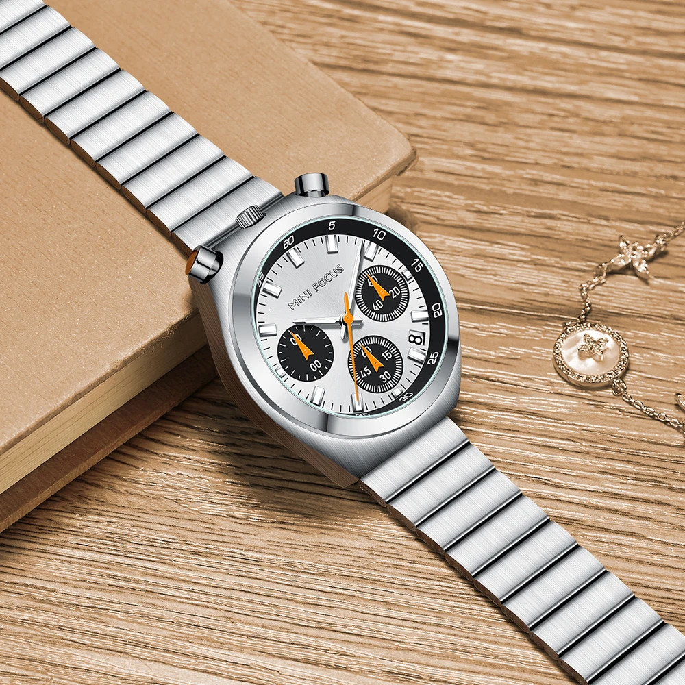 Mini Focus Elegant Multifunctional Womens Watch Fashion Waterproof Quartz Womens Watch Steel Belt Bull Head Watch Gift 241019