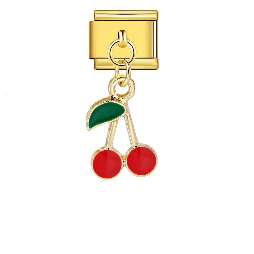 Trendy Cute Fruits Banana Pineapple Cherry Avocado Italian Charm Links Fit 9mm Stainless Steel Bracelet Jewelry DIY Making 241010