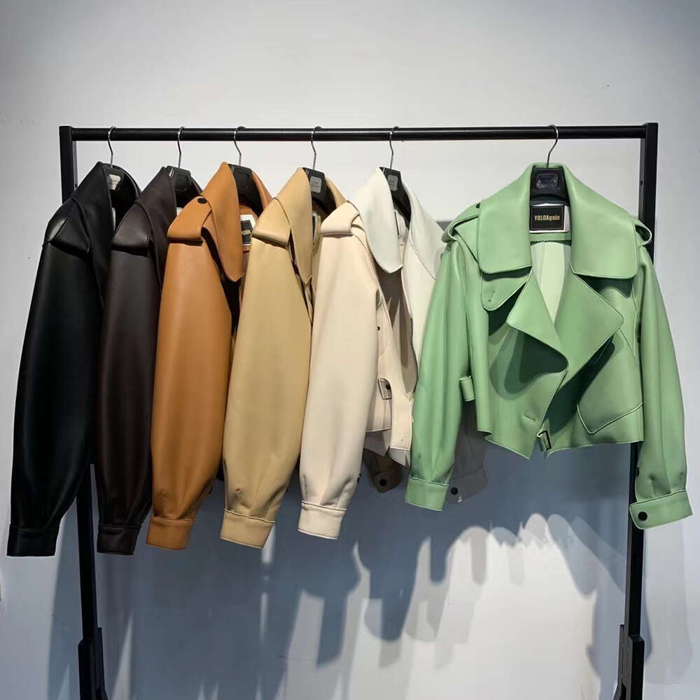 Yoloagain 2024 Spring Loose Oversized Real Leather Jacket Women Streetwear
