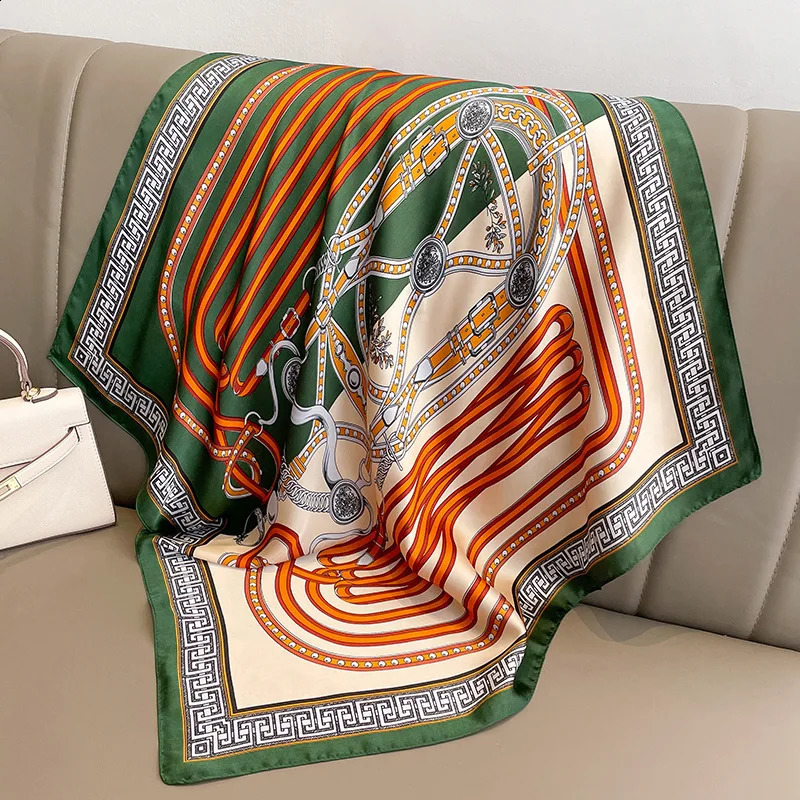Square Silk Scarf for Women Hijab Hair Bands Neckerchief Female Satin Shawl Ribbon Headband Fashion Wraps Bandana 241019