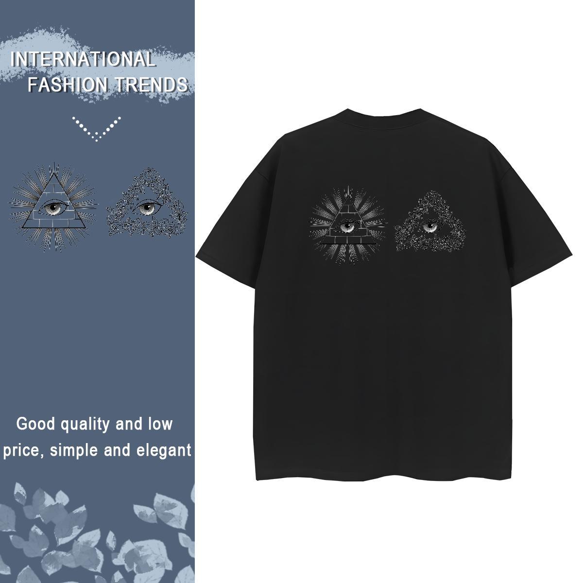 New Arrival Womens T Shirts 100% Cotton 230g Crew Neck Beach eye of the devil Women Tees High quality White Plus Size Tops Tees