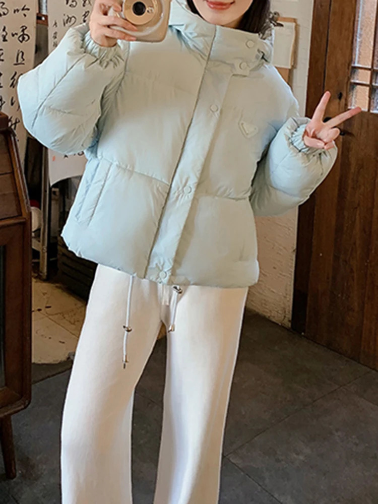 Aotvotee Winter Coat Women Parkas Cropped Hooded Casual Loose Thicken Warm Jacket Korean Fall Down Cotton Fashion 241007