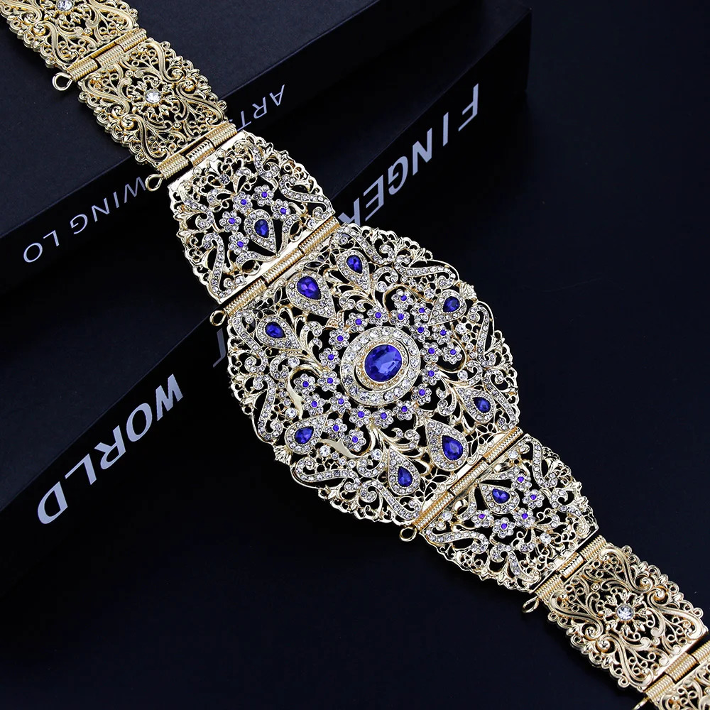 Neovisson Algerias premium 18K gold womens wedding belt chain all crystal is a favorite gift for women 241019