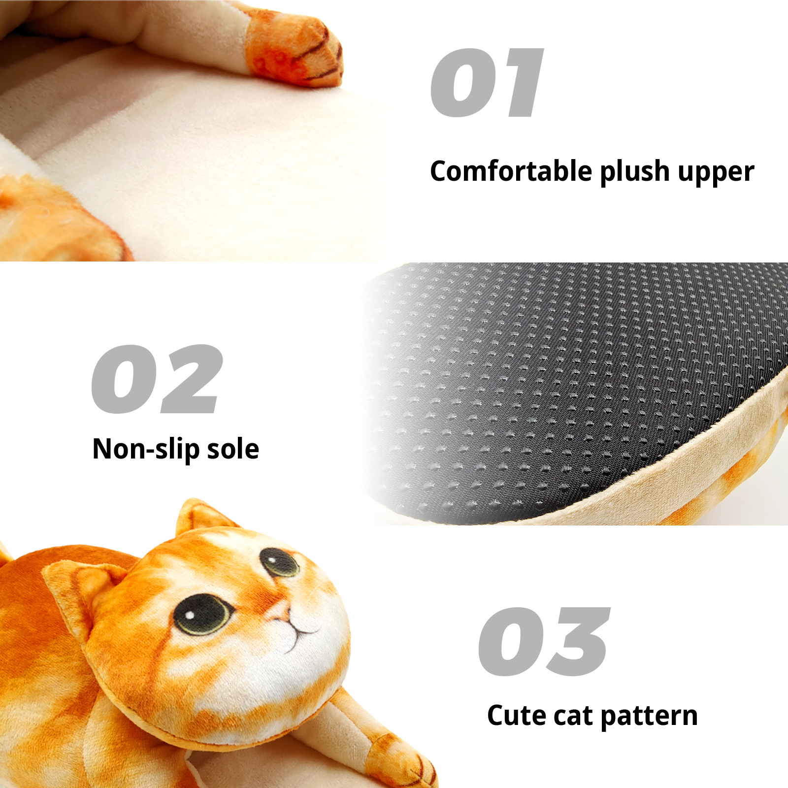 2024 New Simulated Cat Slippers Comfortable Anti slip Cotton Dragging