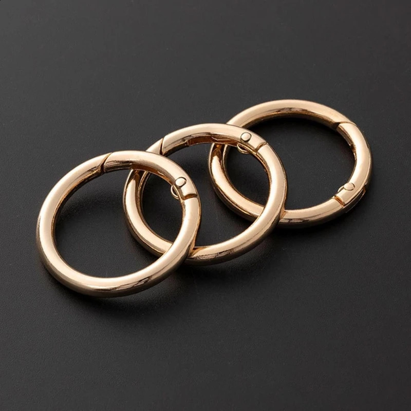 10Pcs Metal Purse Buckles 2025283m Spring O Ring Round Carabiner Snap Hook Keyring Clasp DIY Jewelry Bag Accessories y241226