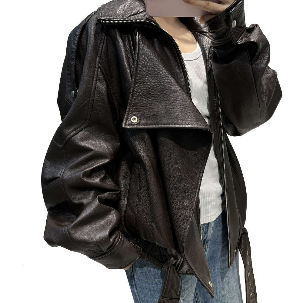 Yoloagain Real Leather For Women Genuine Sheepskin Oversized Jacket Autumn Outerwear