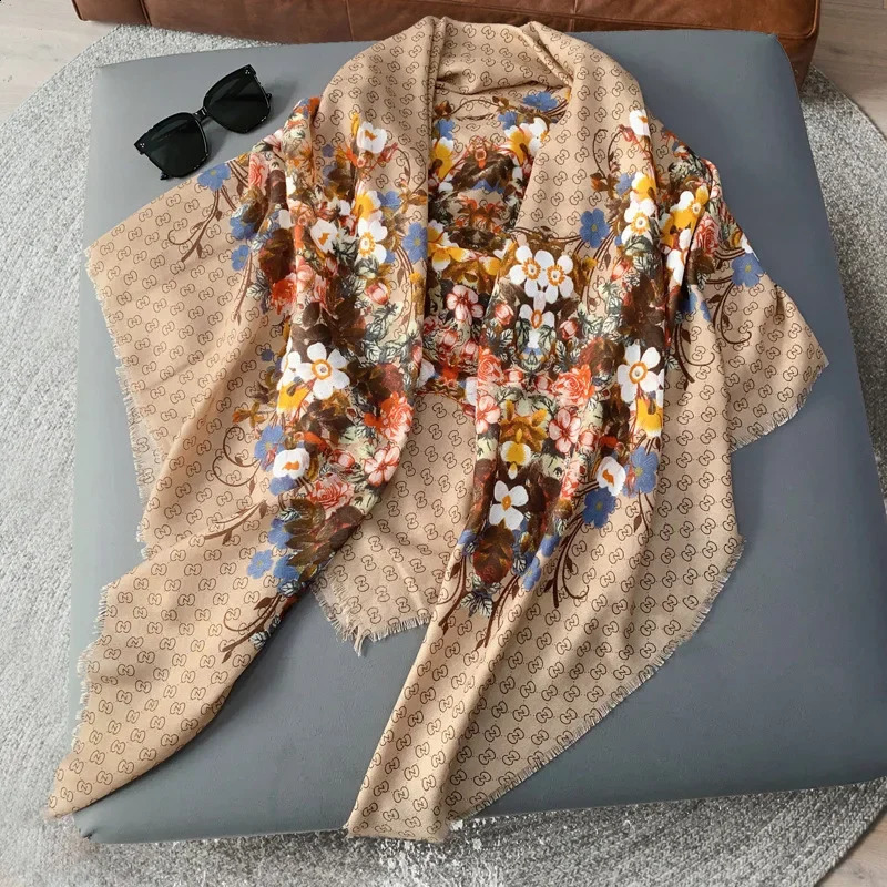Classic Fashion Cotton Linen Large Square Scarf For Women Men Warm Printed Versatile Shawl Scarf Arrival Spring Autumn 241019