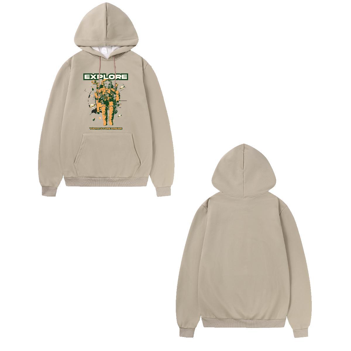 Classic Men's Hooded Sweatshirt Breathable Hooded Collar Comfortable Mens Hoodie Custom Printing Top Pullover Hoodie Street Wear Warm Fleece