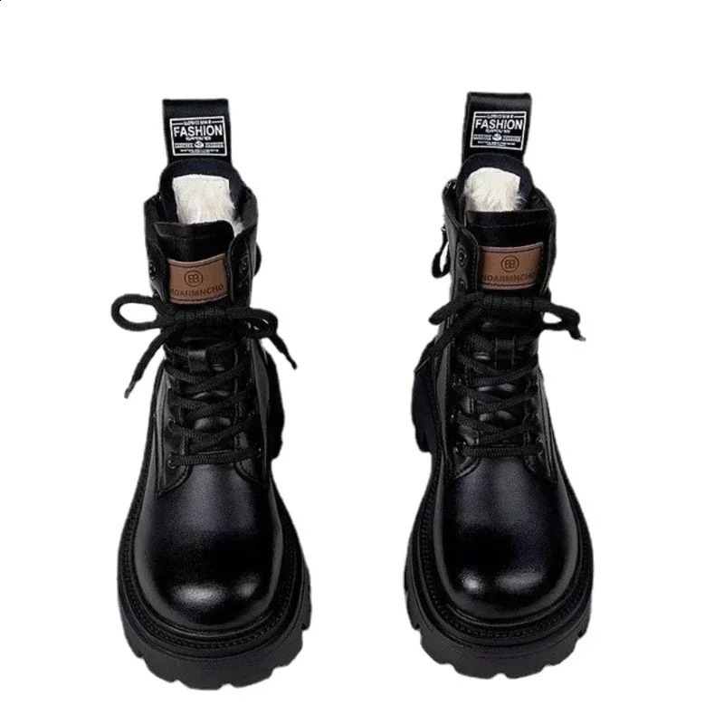 2023 Women Boots Casual Shoes Female Short Plush Ladies Classic Punk Woman High Heels Platform Botas De Mujer 241028