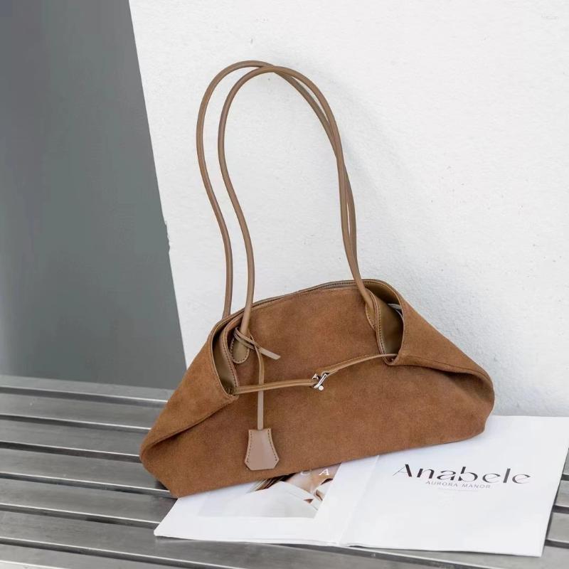Totes All-match Shape Change Design Large Tote Coffee New Matte Real Suede Leather Women Shoulder Bag High-end Travel Handbag