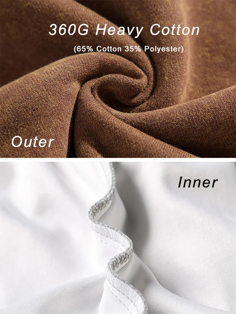 Mens Sweatshirts 360G Heavy Cotton ONeck Unisex Couple Pullovers Y2K Clothes Streetwear Oversized Hoodie Washed Sweat Tops 241019