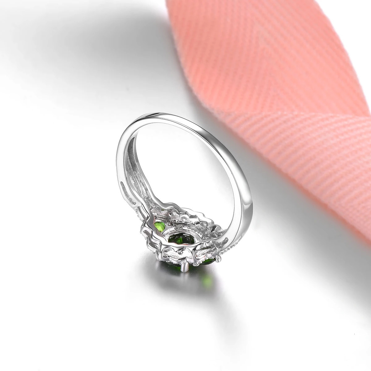 Stock Clearance Natural Chrome Diopside 925 Sterling Silver Ring Genuine Gemstone Special Style Fine Jewelry for Wedding 241010