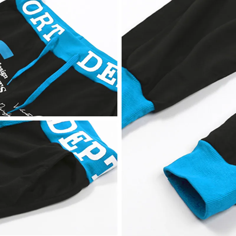 Men's Gym Fitness Hip Hop Casual Jogging Pants Letter Print Sport Slim Fit Baggy Trousers Sportwear Sweatpants Jogger