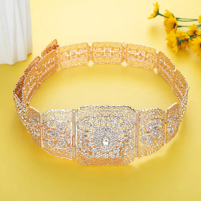 Arabian Kaftan metal belt suitable for womens wedding dresses body jewelry gold Moroccan belt adjustable length 241019