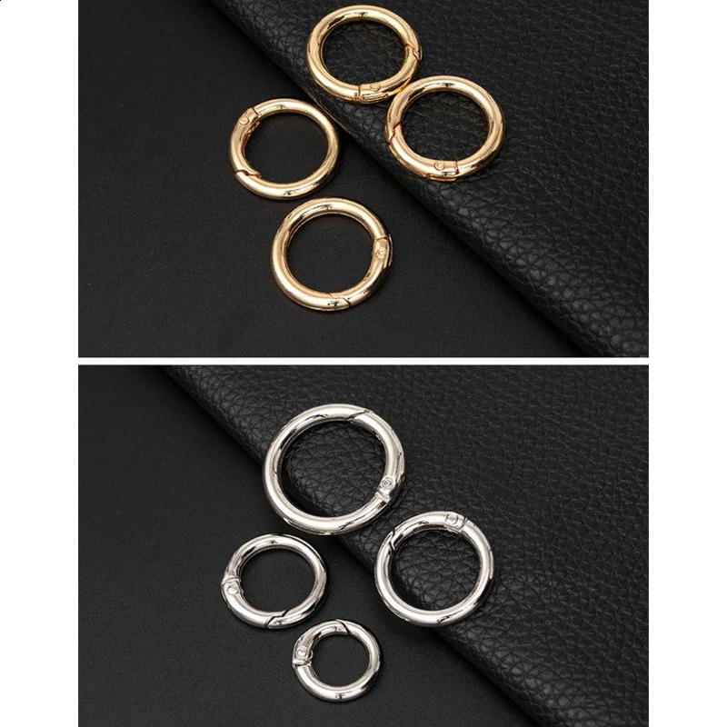 10Pcs Metal Purse Buckles 2025283m Spring O Ring Round Carabiner Snap Hook Keyring Clasp DIY Jewelry Bag Accessories y241226