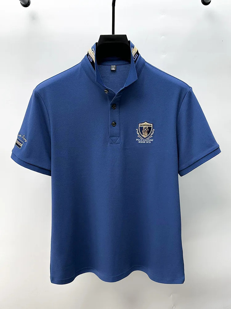100 cotton highend POLO shirt short sleeved mens 2024 summer exquisite letter embroidery fashion business Tshirt 241010