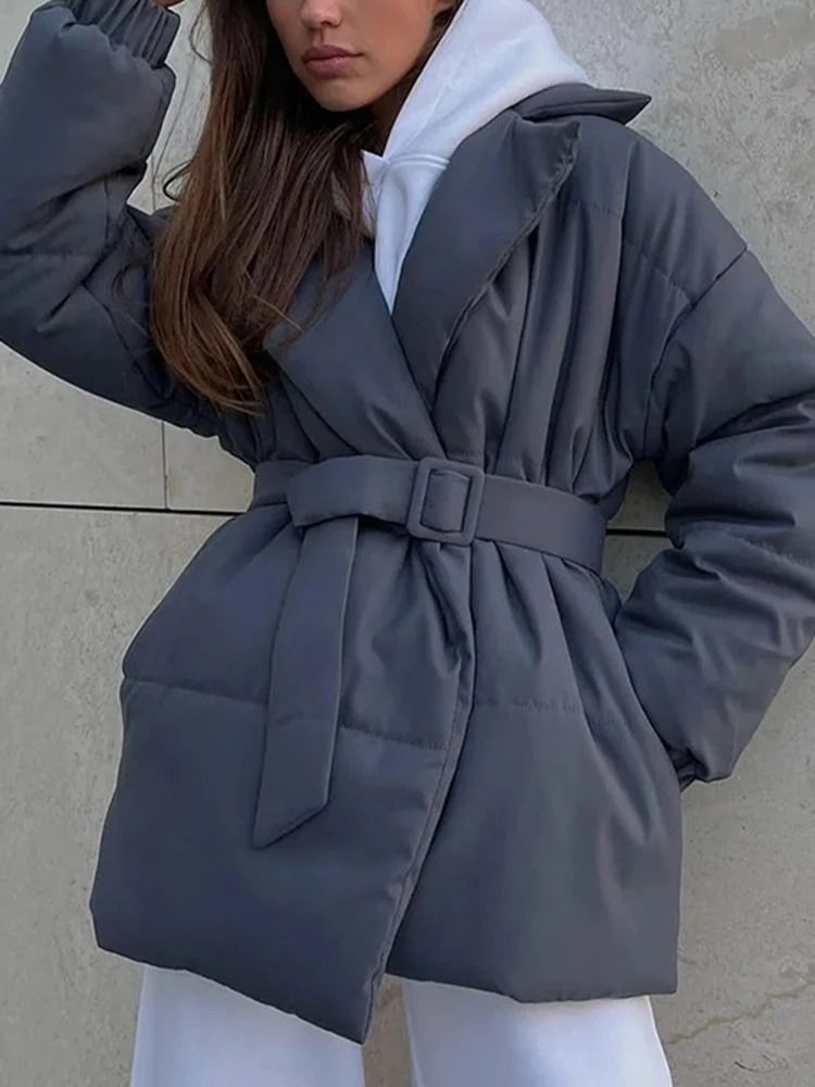Winter Coat Womens Cotton Puffer Jacket Loose Parkas Vintage Bread Outwear Office Ladies Warm Quilted 241007
