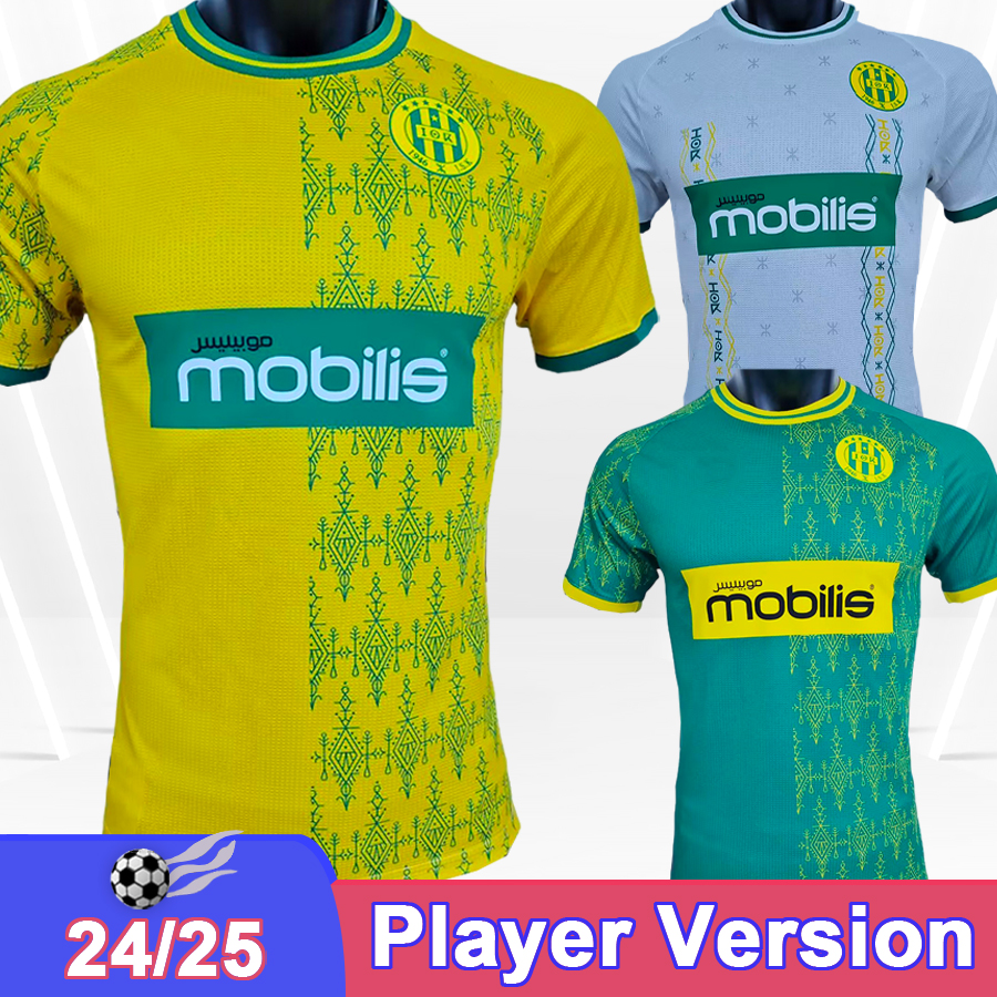 24 25 Kabylie REDJEM Player Mens Soccer Jerseys BOUDEBOUZ Home Away Green Version Football Shirts Short Sleeve Adult Uniforms