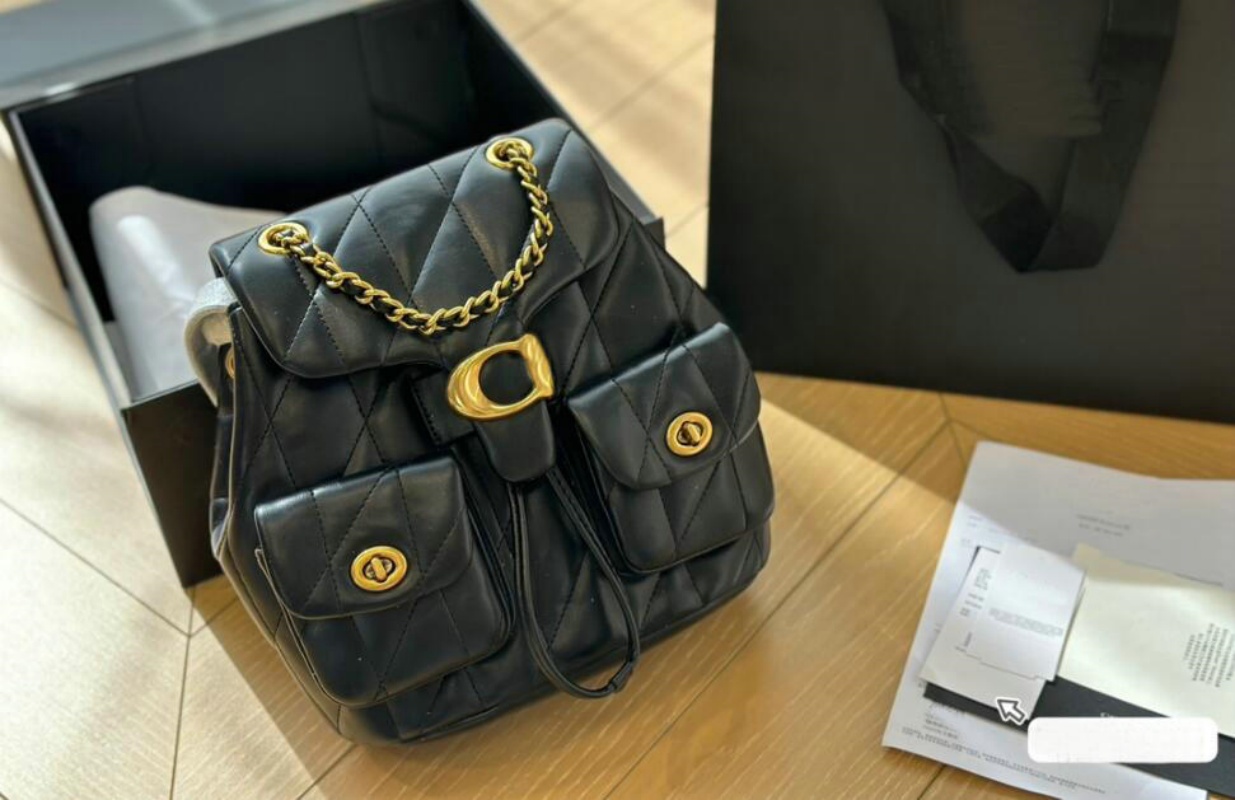 Women designer crystal bag Tabby Fragrance Quilted Sheepskin Classic Diamond Drawstring Backpack Student backpack schoolbag