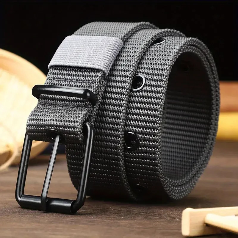 1pc Mens Durable Nylon Canvas Belt HeavyDuty Tactical Work with Stylish QuickRelease Prong Buckle for Everyday Wear 241019