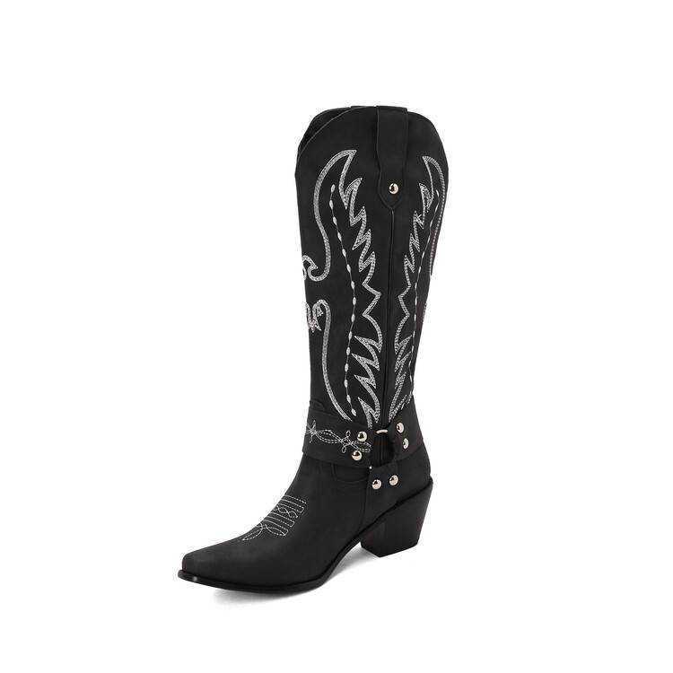 Fashion Boots Autumn Simple Western Long Boots With Solid Color Square Head Martin Boots Coarse Heel Fashion Boots Sleeve WoMens Boots 241008
