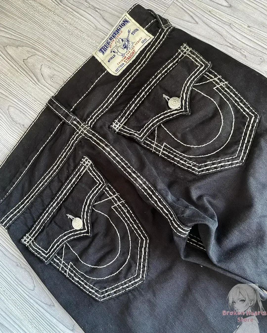 Retro Gothic Fashion Embroidered Denim Pants Beautiful Y2k Straight Leg Wide Leg Jeans Hip Hop Street Casual Mens Wear 241019