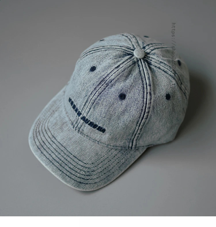 Street Retro Washed Distressed Denim Baseball Cap Men and Women Couple Simple Letters Embroidered Peaked Cap 241009