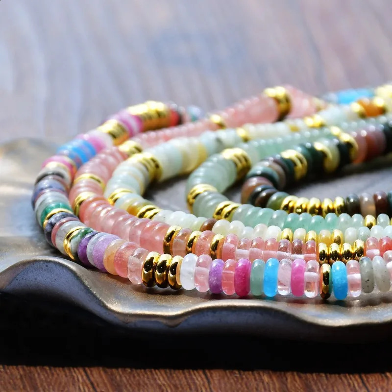 Bohemian bead necklace gemstone natural stone freshwater pearl surfer summer beach handmade jewelry accessories 241019