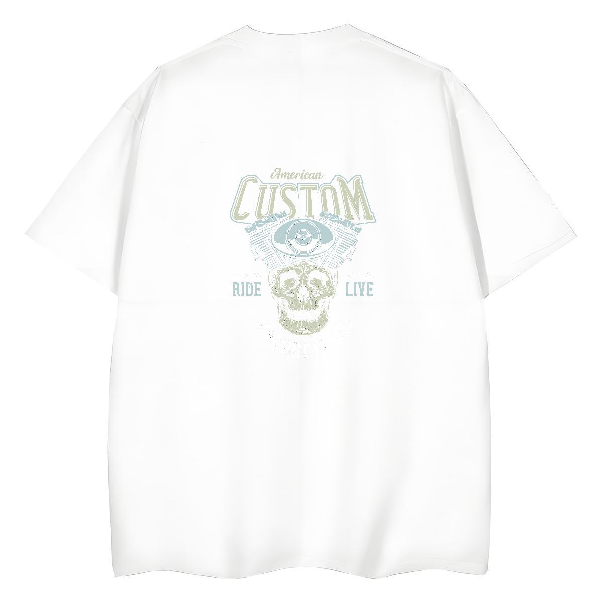 Classic T Shirt For Woman 230g Pure Cotton Breathable Crew Neck Outdoor skull Couples T Shirts Nice Anime Tops
