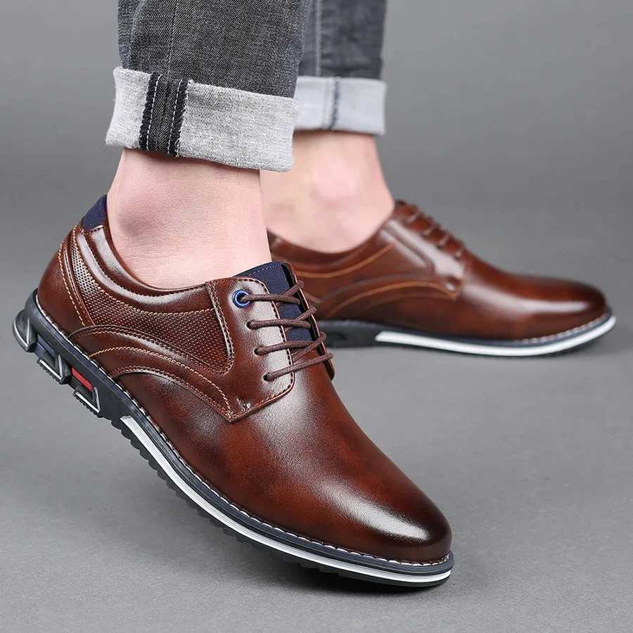 Retro Men Shoes Business Brand Leather Shoes Fashion Casual Shoes for Men Black Brown Breathable Loafers Comfort Menshoe 2023XJ241021