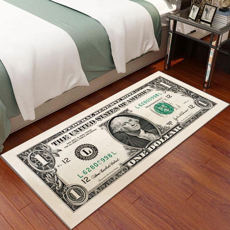 Carpets Crative Non-Slip Area Rug Modern Home Decor Carpet Runner Dollar Printed Carpet One Hundred Dollar 100 Bill Print