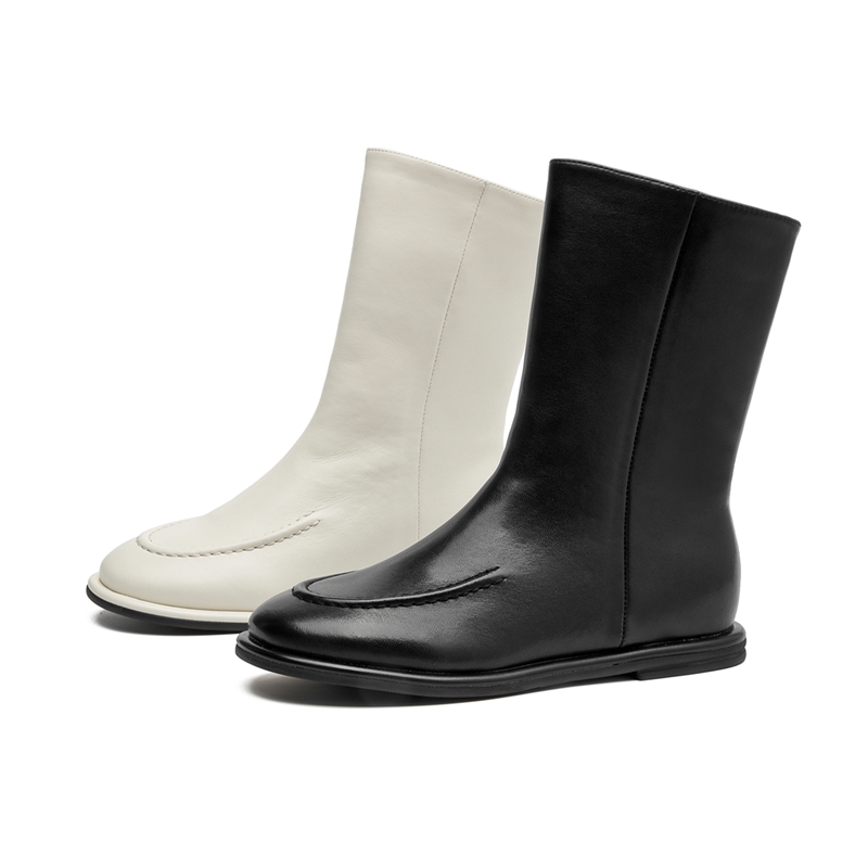 AIYUQI Women Ankle Boots 2024 New Genuine Leather Short Boots Women Flat Winter Fashion Women Knight Boots