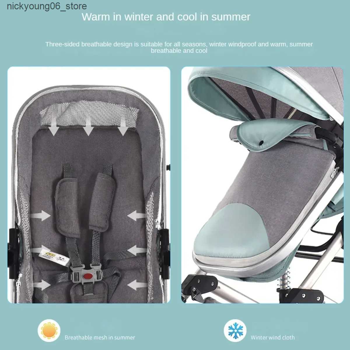 Strollers# 3in1 baby stroller High Landscape baby pram portable baby pushchair multifunctional Newborn Carriage double faced 739 model L240910