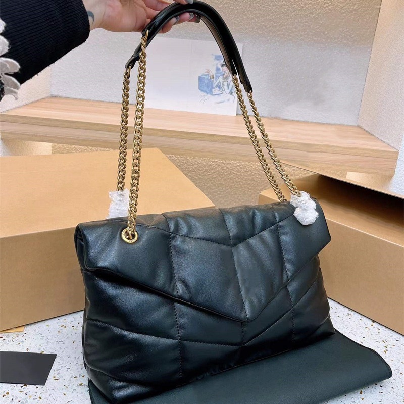 Woman Puffer Bags designer bags luxury shoulder tote bag leather handbags purse cloud chain totes medium size TOP