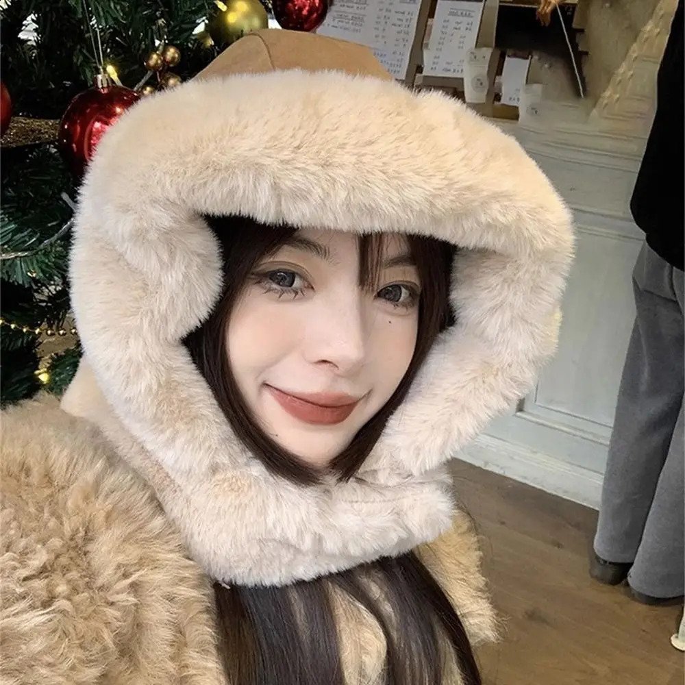 Casual Winter Warm Russia Hats Windproof Coldproof Fluffy Lei Feng Cap Thickened Suede Plush Ear Protection for Outdoor Cycling 241024