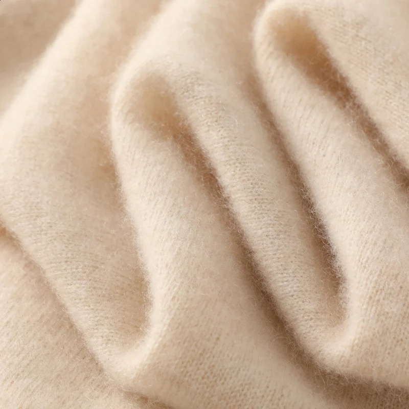 100% Merino Wool Sweater Mens Round Neck Knitted Hoodie Spring Autumn Cashmere Versatile Basic Menswear 241021