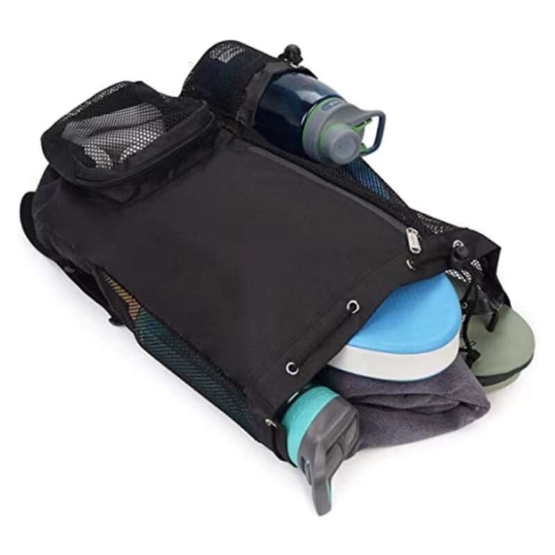 Sports Drawstring Backpack With Mesh Pocket Fiess Travel Outdoor Sport Sackpack Large Capacity Gym Swim Beach Bags Camping Bag