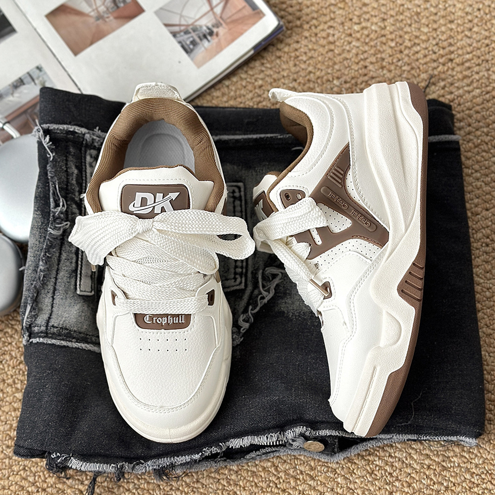 Men's New Niche Design Thick Soled Lace Up Casual Board Shoes