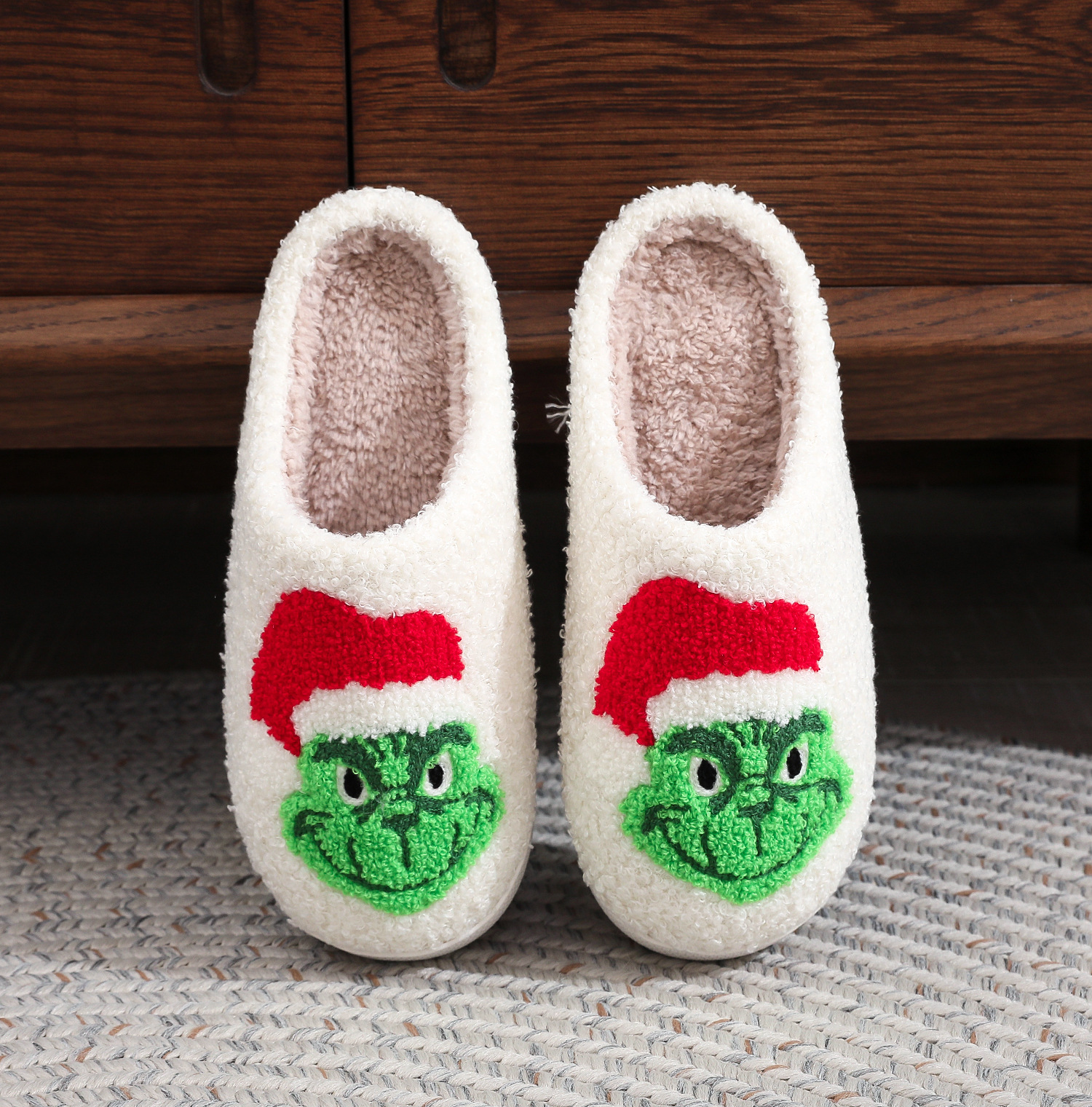 2024 Christmas New Cotton for Men and Women's Home Winter Woolen Slippers 2 Pieces