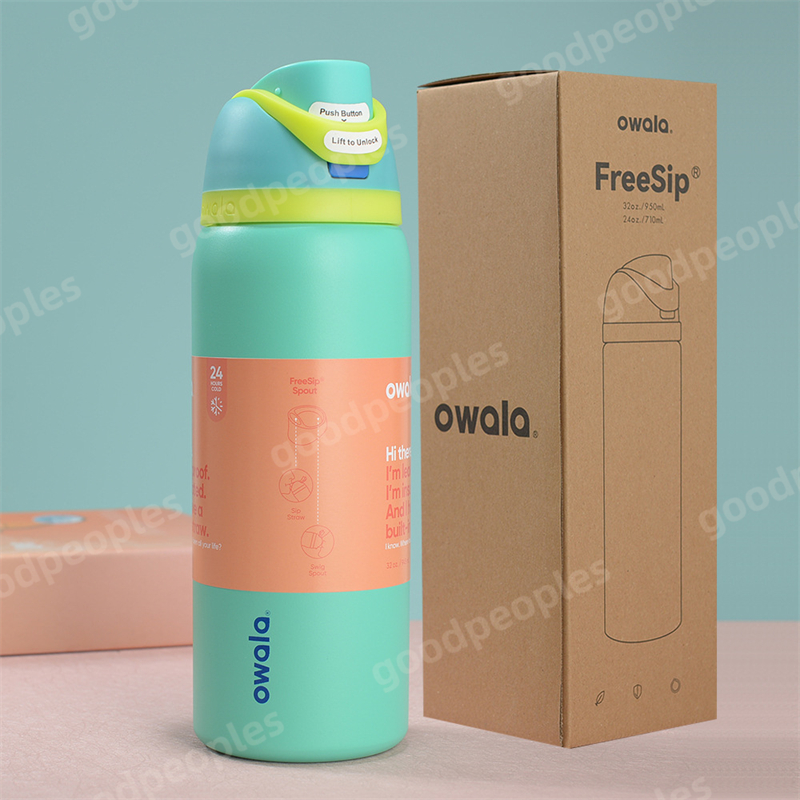 OWALA Large Capacity Stainless Steel Insulated Cup Outdoor Sports Water Bottle Bounce Portable Handheld Water Cup