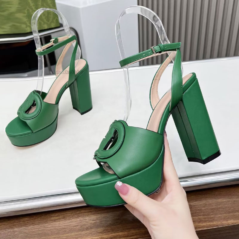 Summer women fashionable sandals leather waterproof platform high heels casual open toe designer elegant wedding shoes